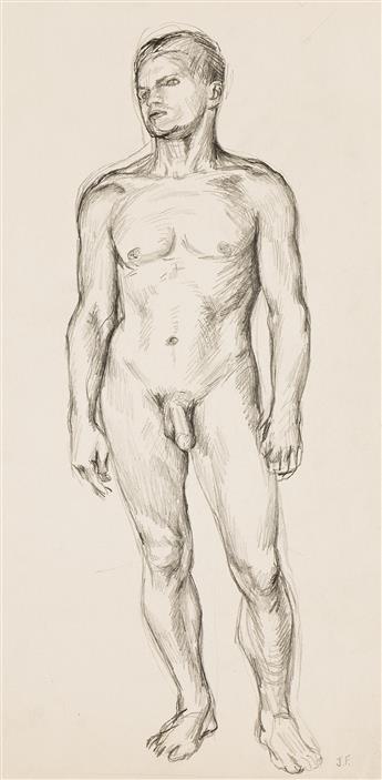 JARED FRENCH (1905-1988) Untitled (Group of 4 drawings of male nudes).